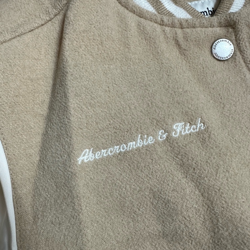 Abercrombie & Fitch Youth Tan Varsity Jacket - Picture 6 of 12